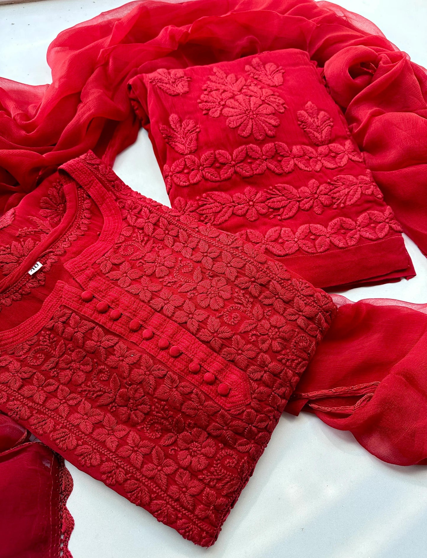 β¨ Exclusive Designer Georgette Embroidered Suit with Dupatta β¨
