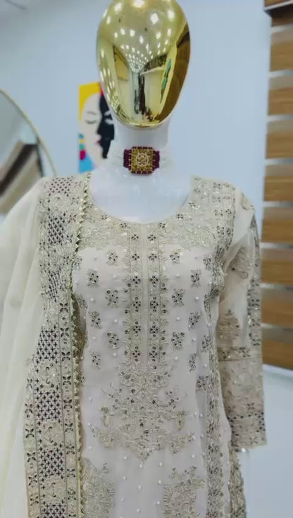 ✨ZB-Series New Designer Party Top Sharara & Dupatta Set👗✨