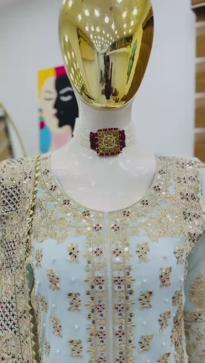 ✨ZB-Series New Designer Party Top Sharara & Dupatta Set👗✨