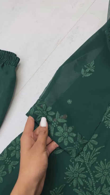 ✨ Exclusive Designer Georgette Embroidered Suit with Dupatta ✨
