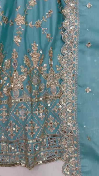 👗PD-1097 Premium Designer Anarkali Gown Set (With Dupatta & Bottom)