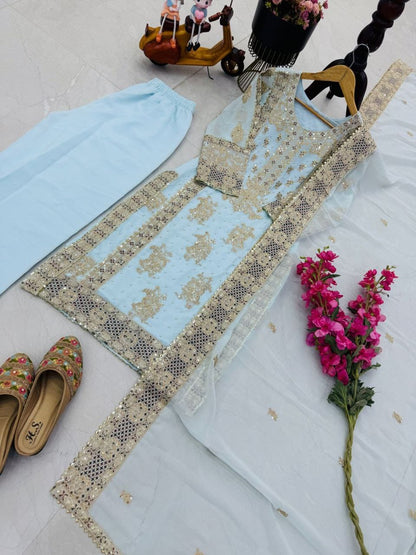 ✨ZB-Series New Designer Party Top Sharara & Dupatta Set👗✨