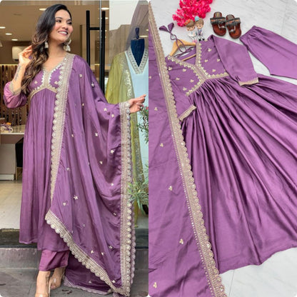 ✨ Premium Designer Alia Cut Gown Set with Dupatta & Bottom – Party Wear Collection (Code: PD1048) ✨