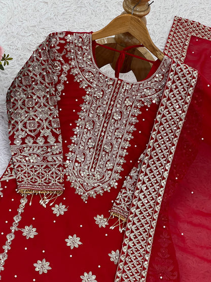 ✨ SR-1654 – Luxury Faux Georgette Embroidered Set ✨