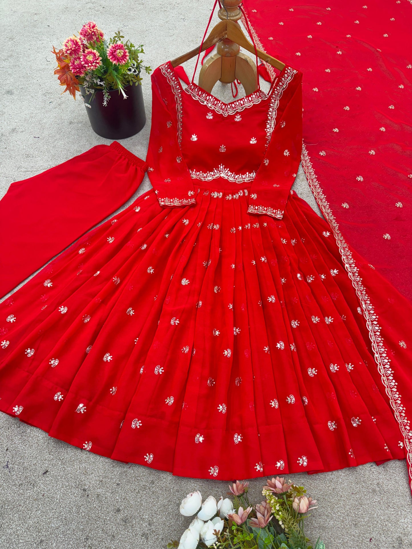 NSR 874 -New Designer Party Wear Look Top-bottom and Dupatta With Heavy Embroidery Work💥👗