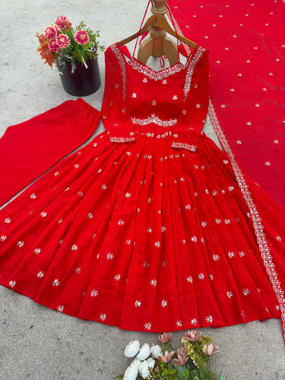 NSR 874 -New Designer Party Wear Look Top-bottom and Dupatta With Heavy Embroidery Work💥👗