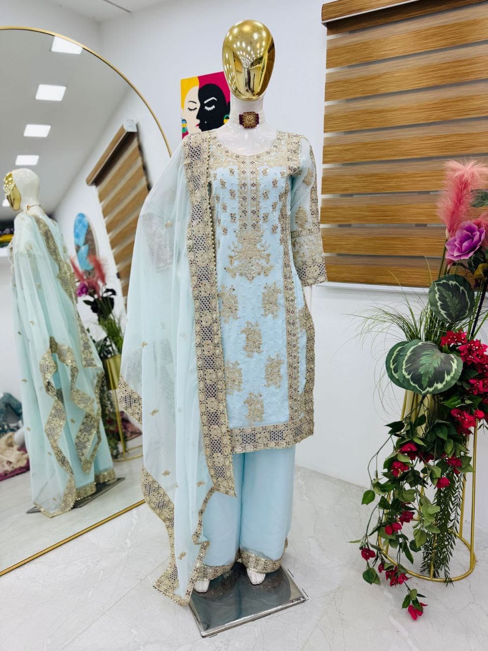✨ZB-Series New Designer Party Top Sharara & Dupatta Set👗✨