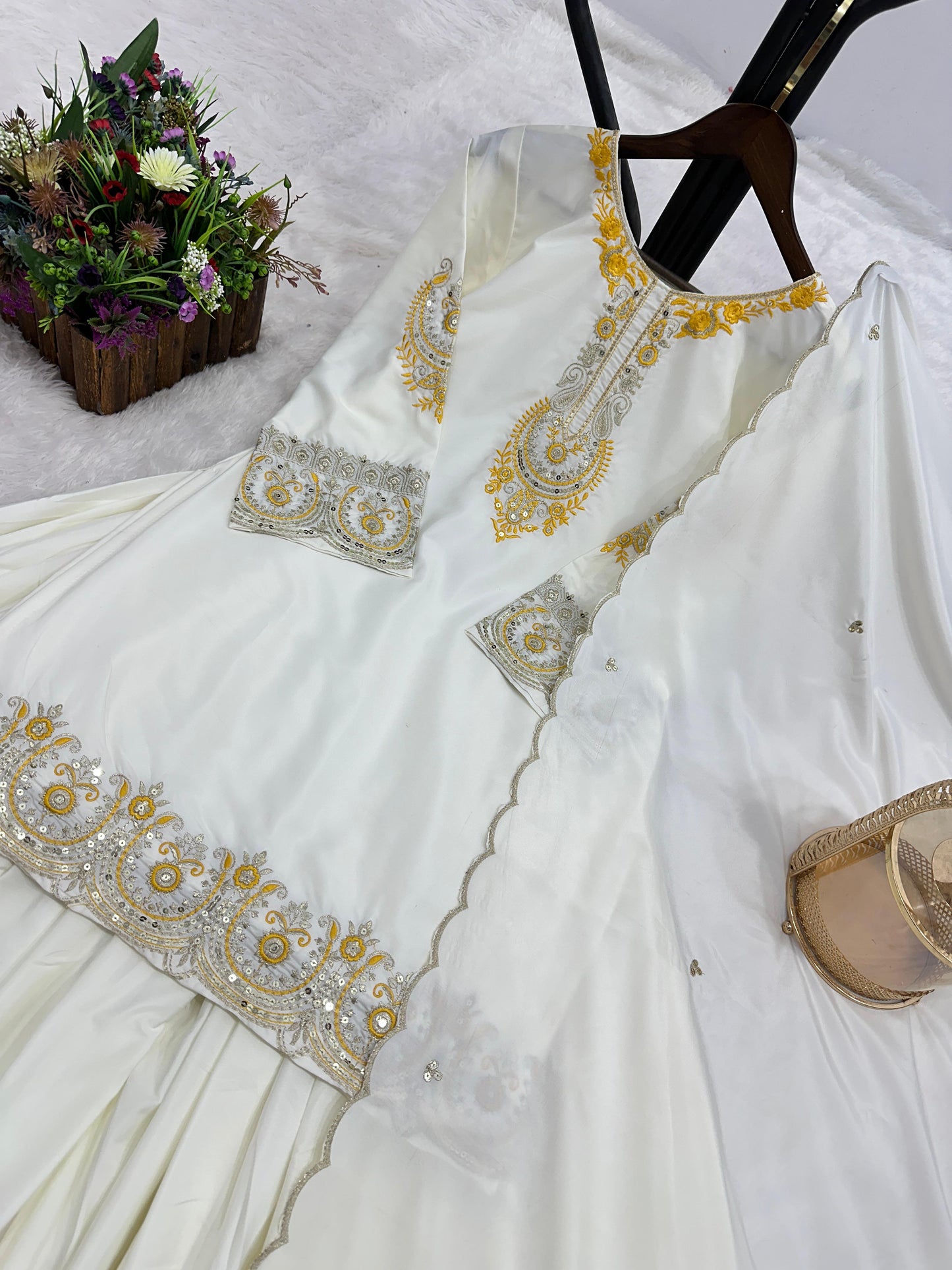 ✨  New Designer Party Wear Embroidered Top-Plazzo & Dupatta Set | Fully Stitched Ready to Wear ✨