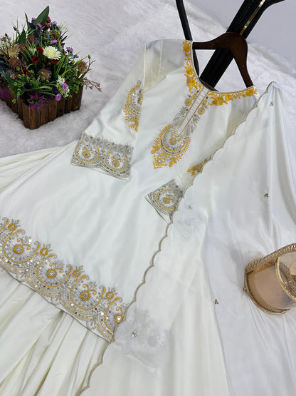 ✨  New Designer Party Wear Embroidered Top-Plazzo & Dupatta Set | Fully Stitched Ready to Wear ✨