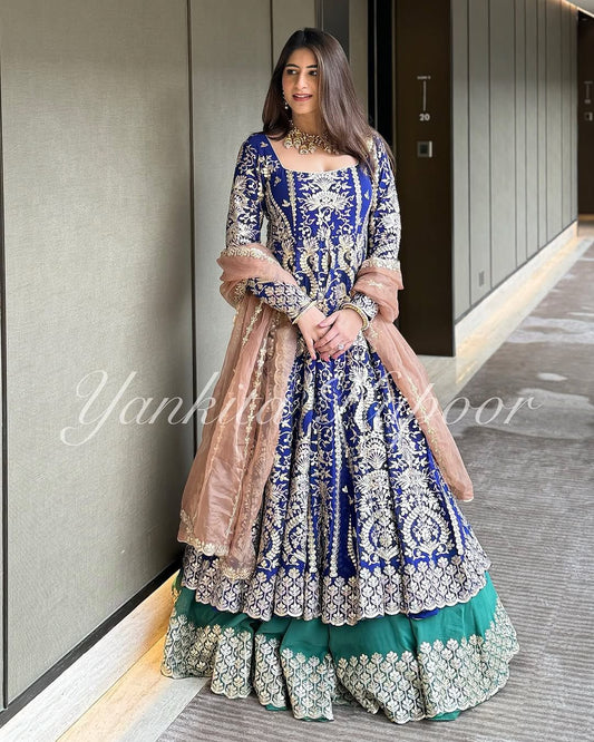 💃 SR-1656 ❤️Designer Party Wear Embroidered Top, Lehenga & Dupatta Set – Premium Georgette Collection 💃