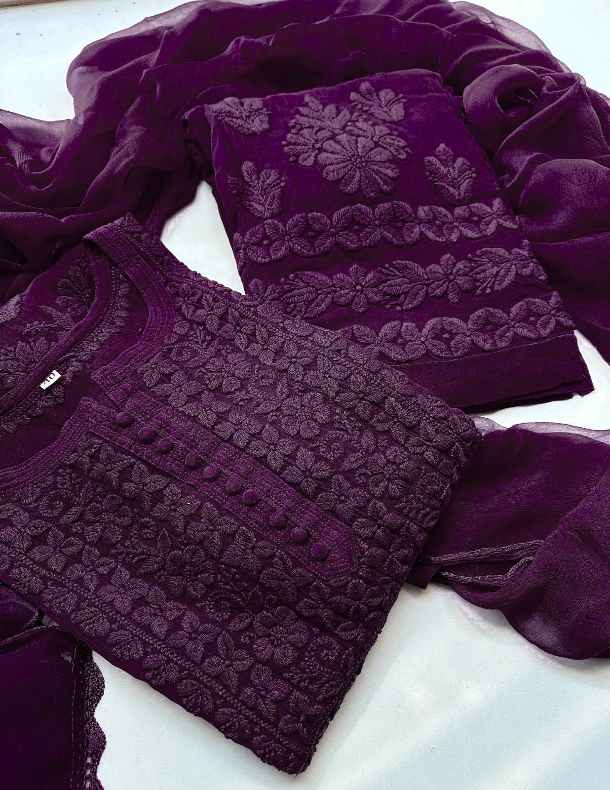 ✨ Exclusive Designer Georgette Embroidered Suit with Dupatta ✨