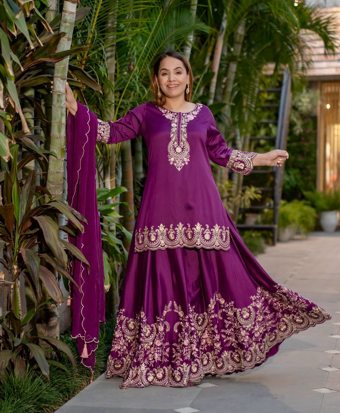 ✨  New Designer Party Wear Embroidered Top-Plazzo & Dupatta Set | Fully Stitched Ready to Wear ✨