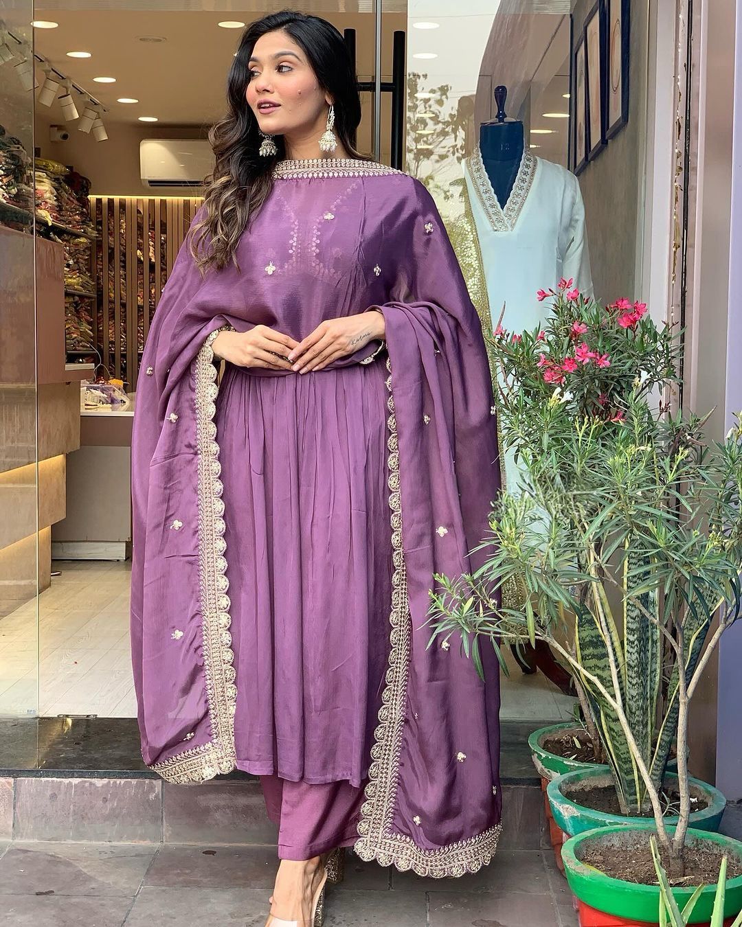 ✨ Premium Designer Alia Cut Gown Set with Dupatta & Bottom – Party Wear Collection (Code: PD1048) ✨