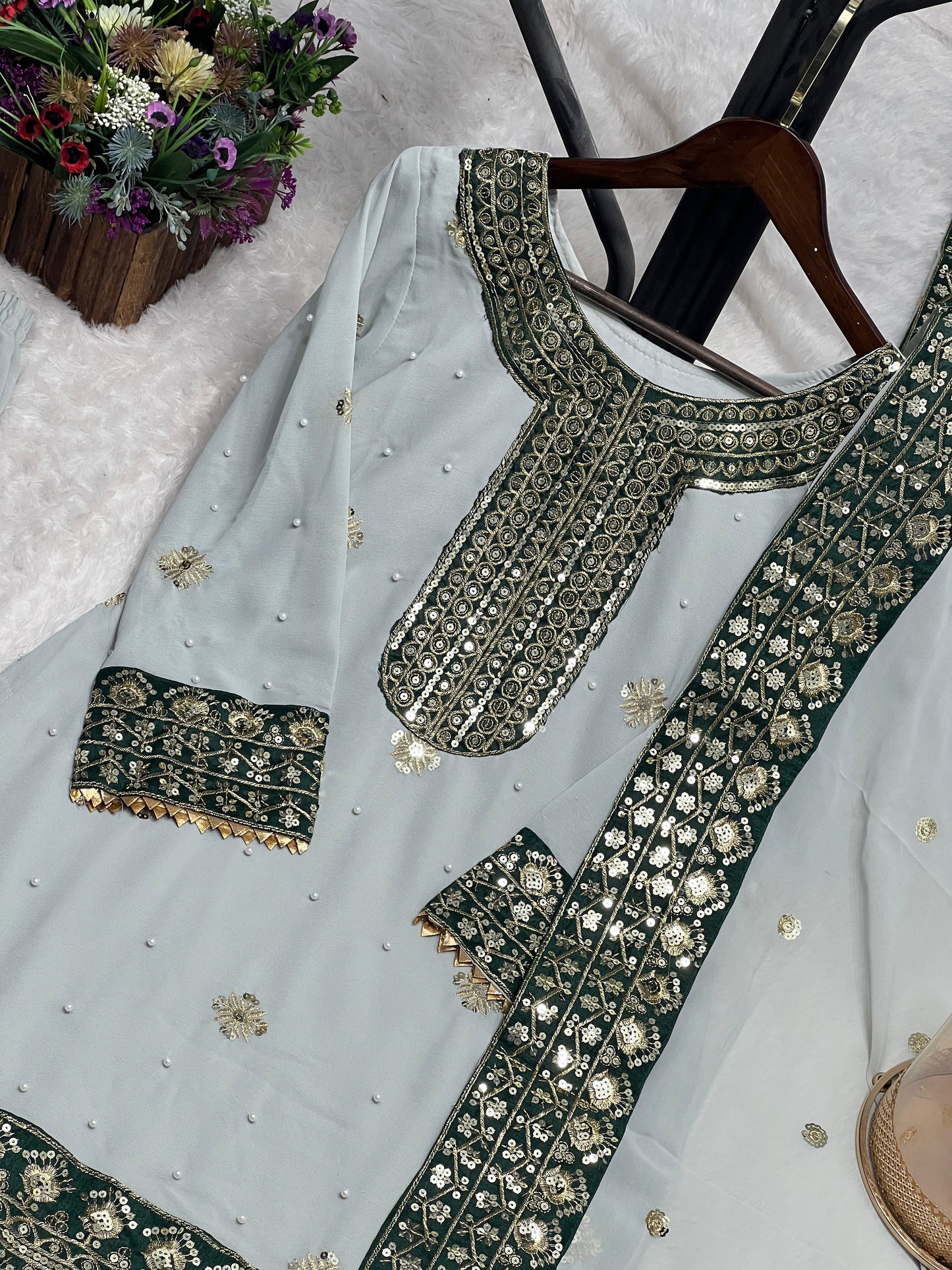 👑✨ JD-602 | Exclusive Ready-to-Wear 3 Piece Designer Kurti-Sharara-Dupatta Set ✨👑