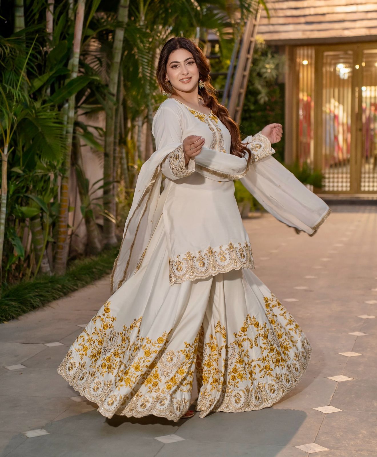 ✨  New Designer Party Wear Embroidered Top-Plazzo & Dupatta Set | Fully Stitched Ready to Wear ✨