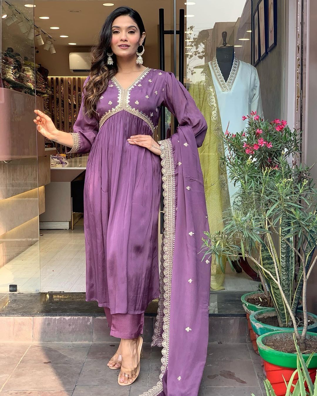 ✨ Premium Designer Alia Cut Gown Set with Dupatta & Bottom – Party Wear Collection (Code: PD1048) ✨
