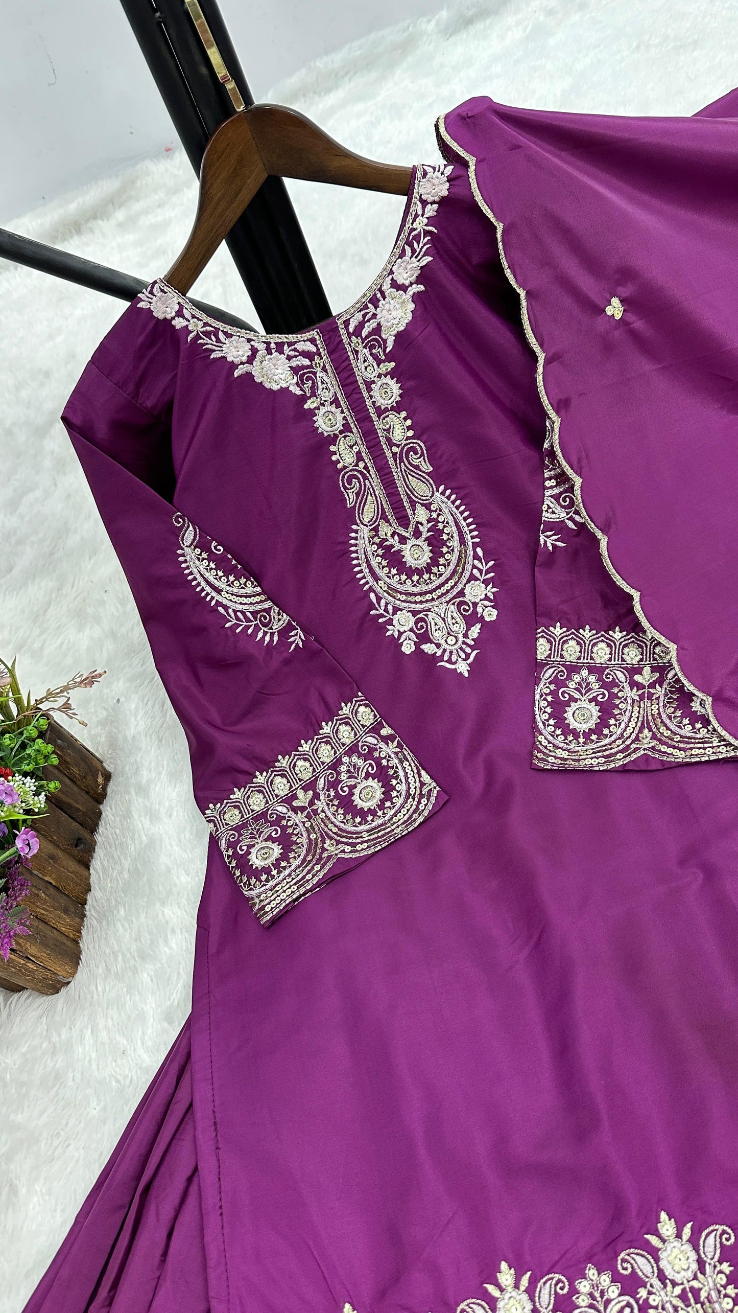 ✨  New Designer Party Wear Embroidered Top-Plazzo & Dupatta Set | Fully Stitched Ready to Wear ✨