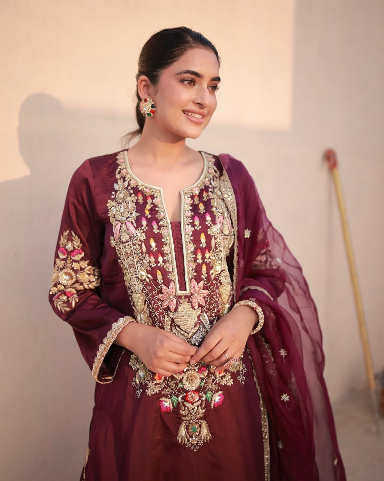 Lady Look-023 — Premium Satin Silk Designer Party Wear Top, Palazzo & Dupatta Set